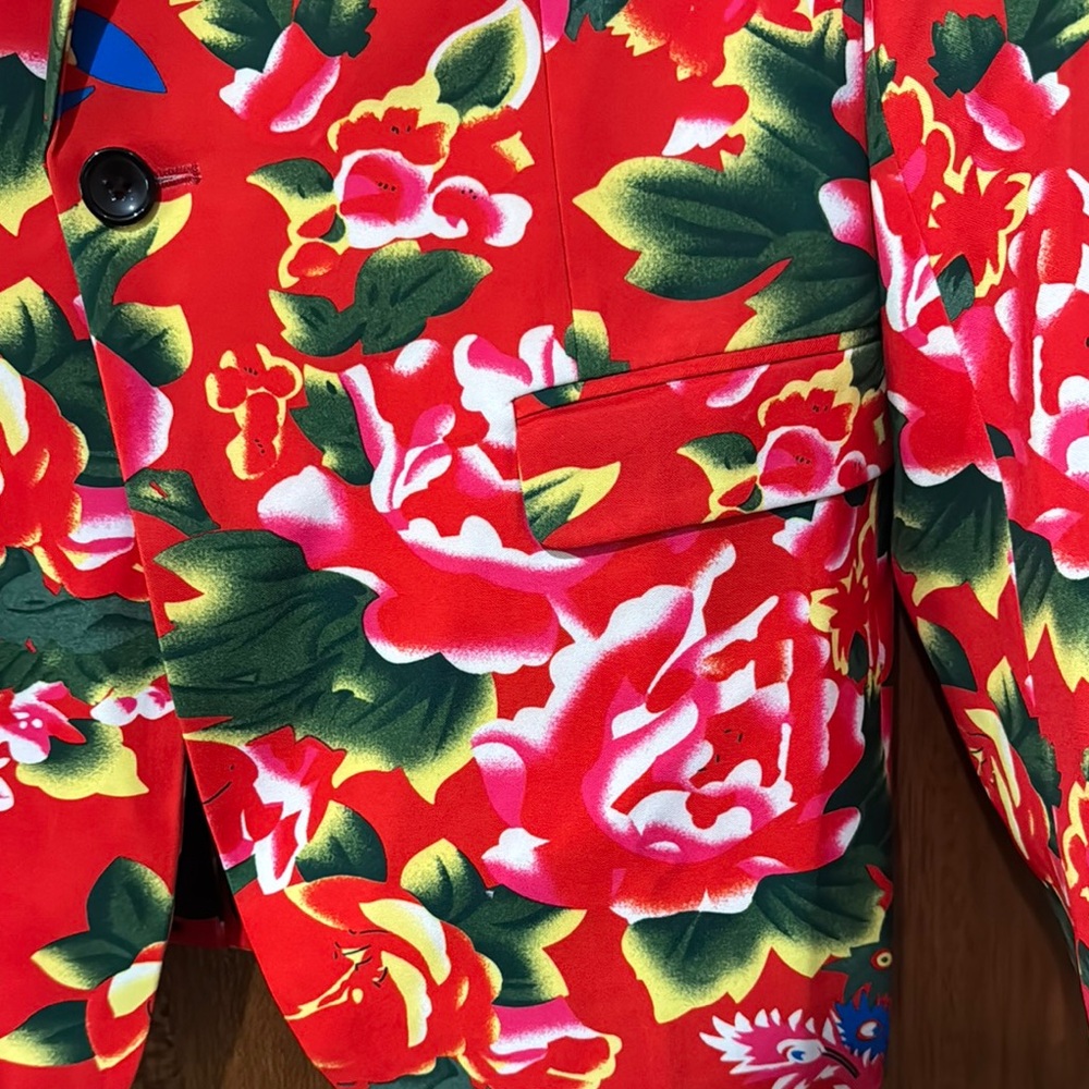 Floral Red Blazer - Picture 3 of 11